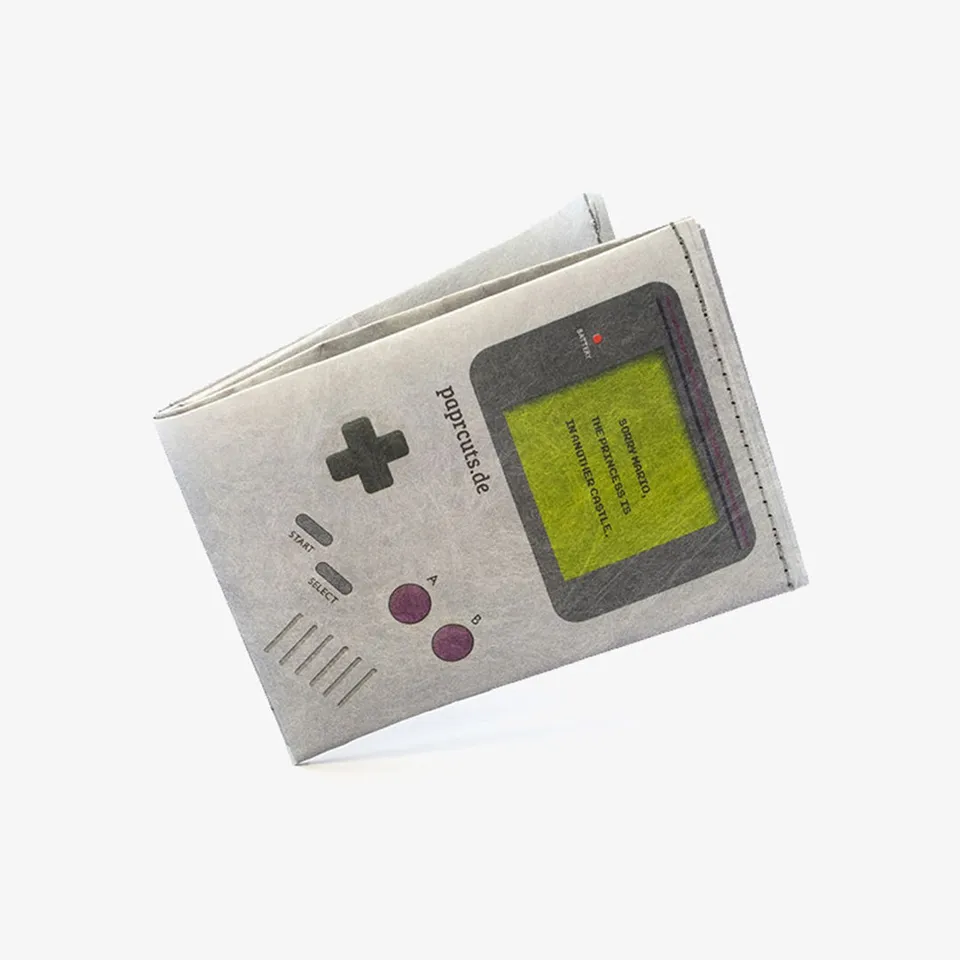 Paprcuts RFID Wallet Game Boy Portemonnaie Grau RFID Tyvek