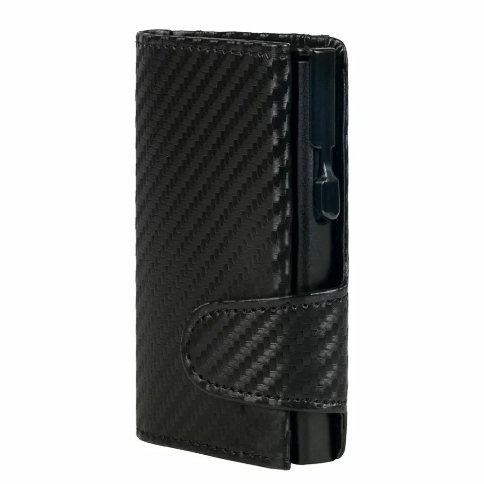 Alumaxx Clicksafe Börse schwarz Carbon RFID 8 Karten