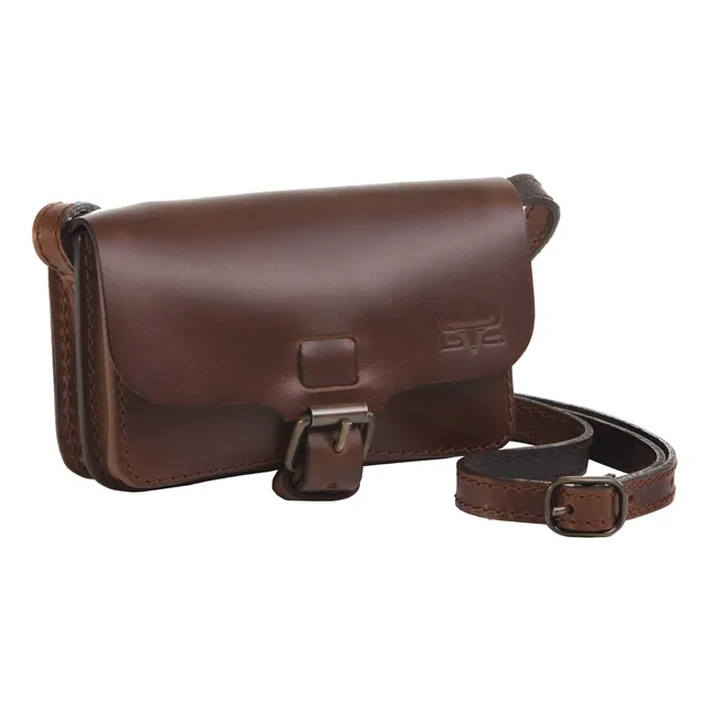 Alumaxx ROXY Umhängetasche Sattelleder braun 15x11 cm
