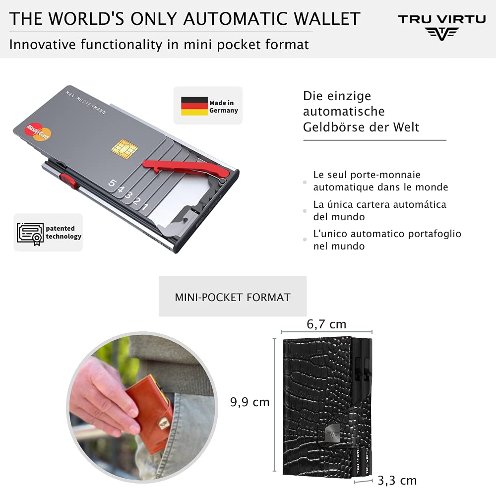 Tru Virtu Double Wallet Croco Geldbörse Black RFID