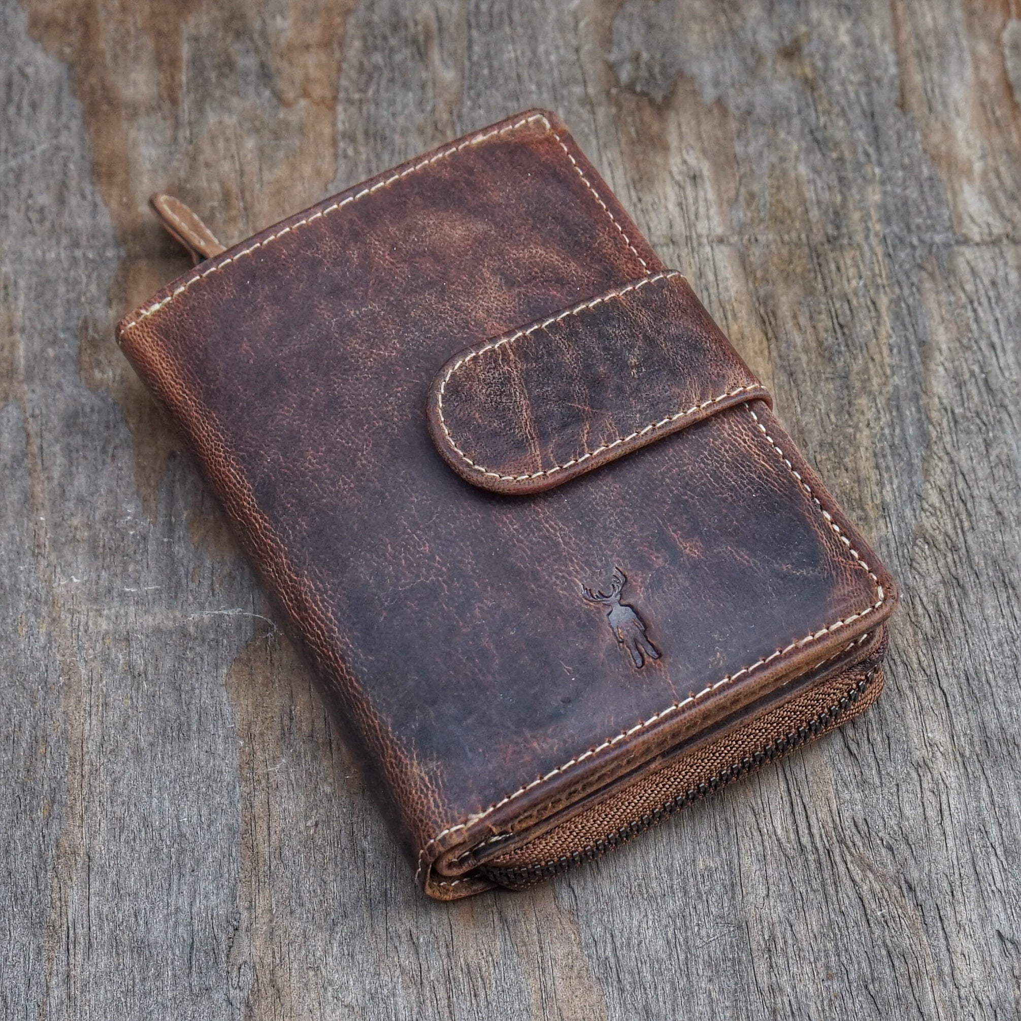Jack Kinsky Baltimore 511 Geldbörse Mocca Rindleder RFID