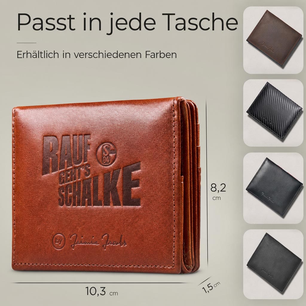 Jaimie Jacobs Flap Boy Geldbörse Schalke Aufstieg Leder RFID