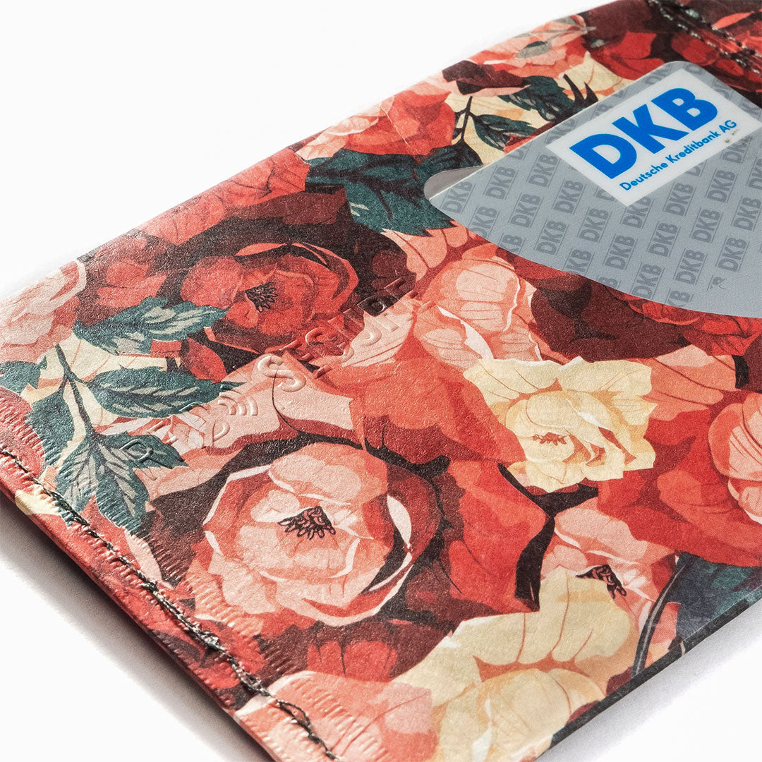 Paprcuts RFID Wallet Flowers Portemonnaie Schwarz Rot Blumen RFID