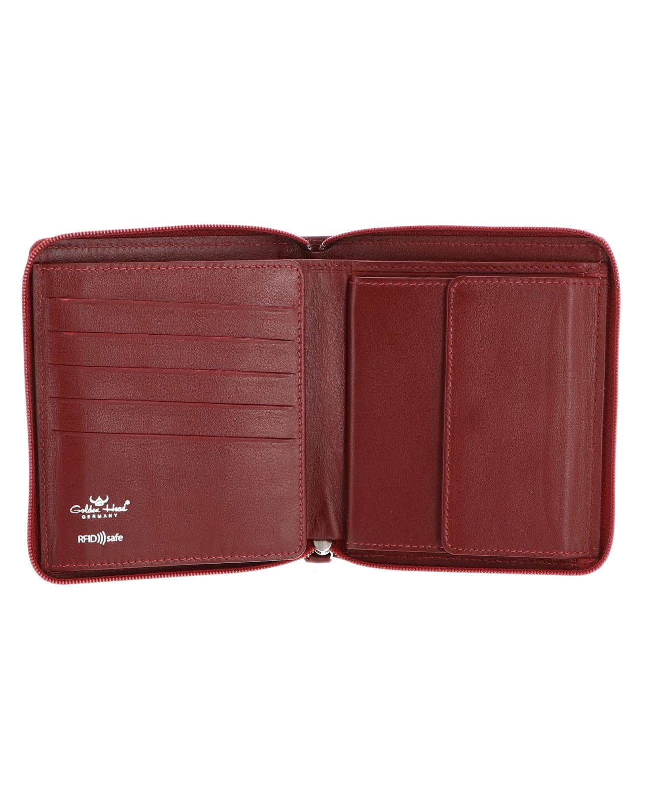Golden Head Polo Kombischeintasche 3302 Rot RFID Rindsleder