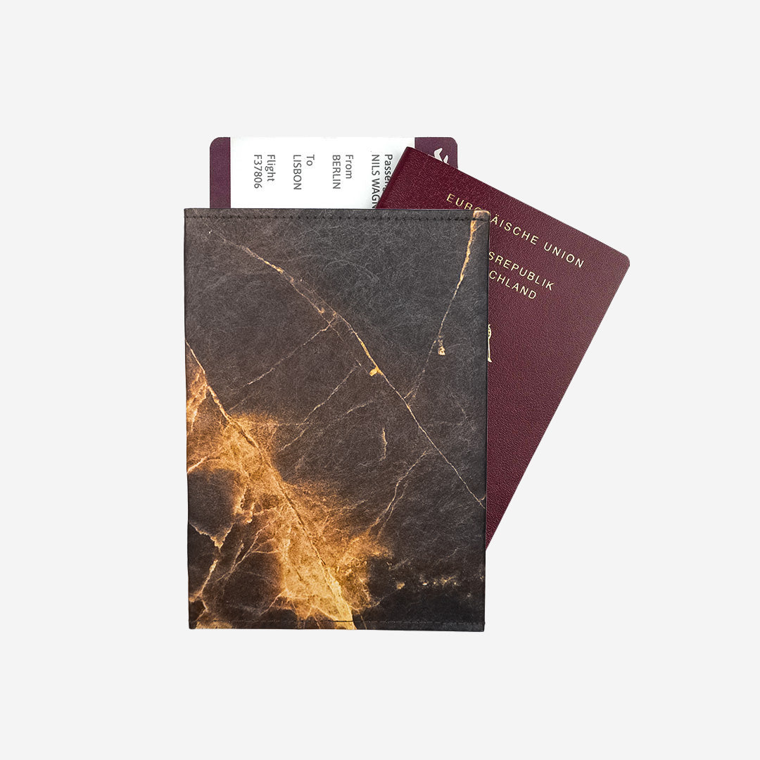 Paprcuts Black Marble RFID Reisepasshülle Tyvek vegan
