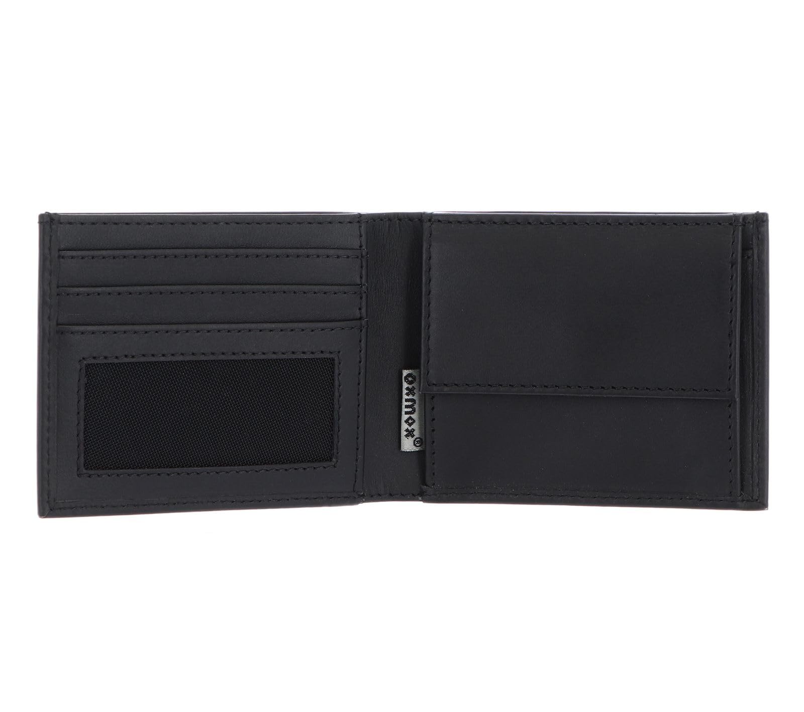 oxmox Leather Pocketbörse Geldbörse Monkey Schwarz Querformat