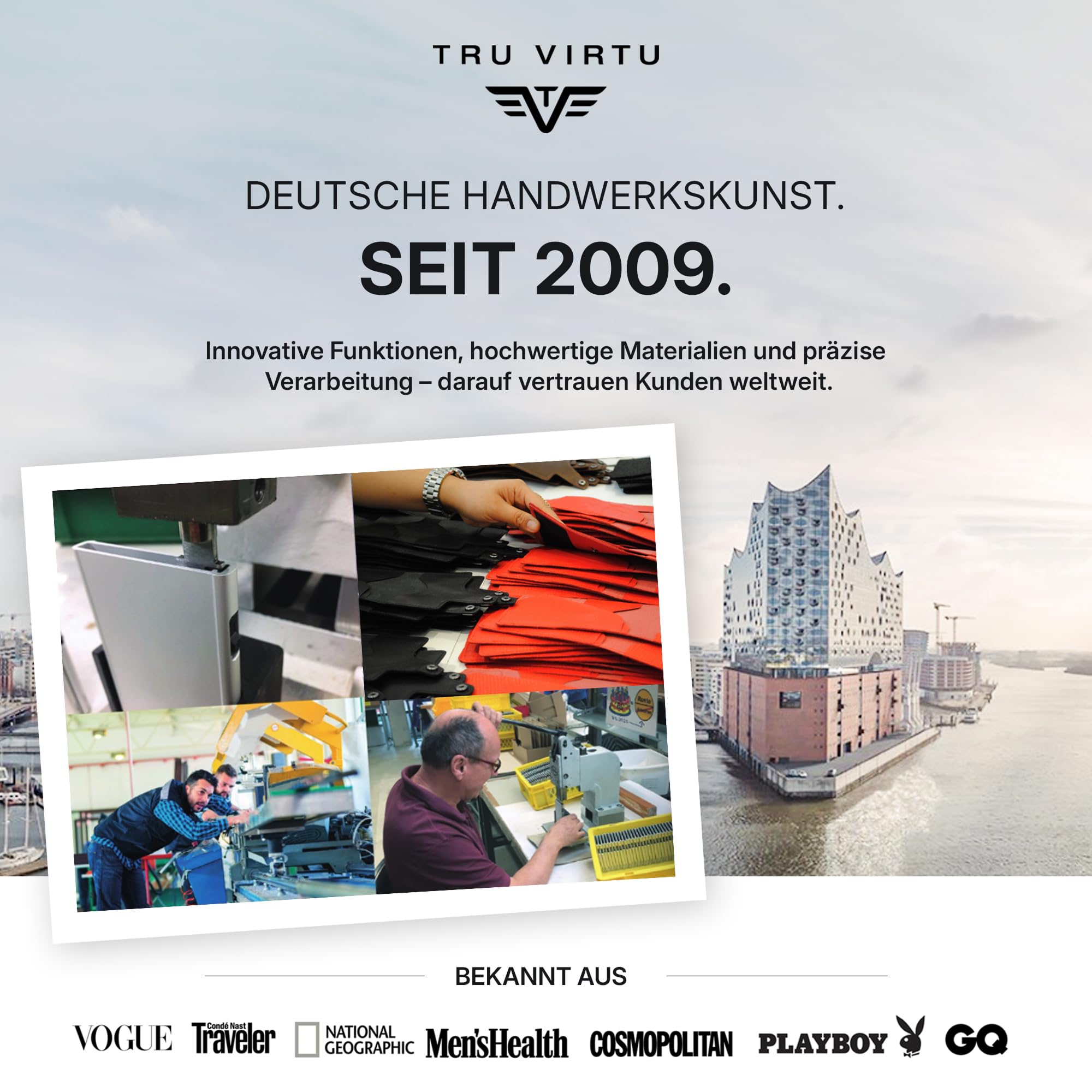 Tru Virtu Coin Pocket Slim Wallet Kartenetui Münzfach RFID Leder