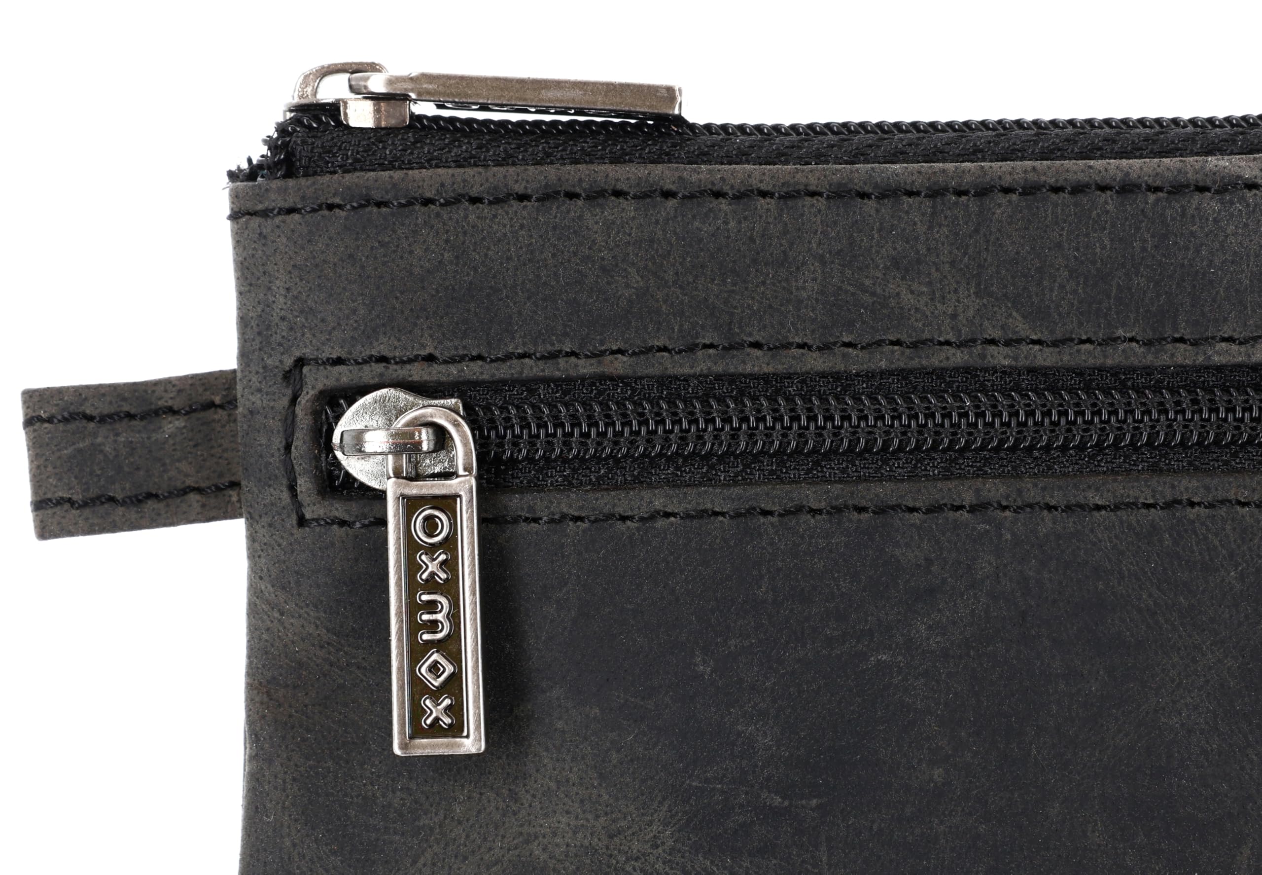Oxmox Leather Footsteps 2.0 Schlüsselmäppchen Schwarz Vintage