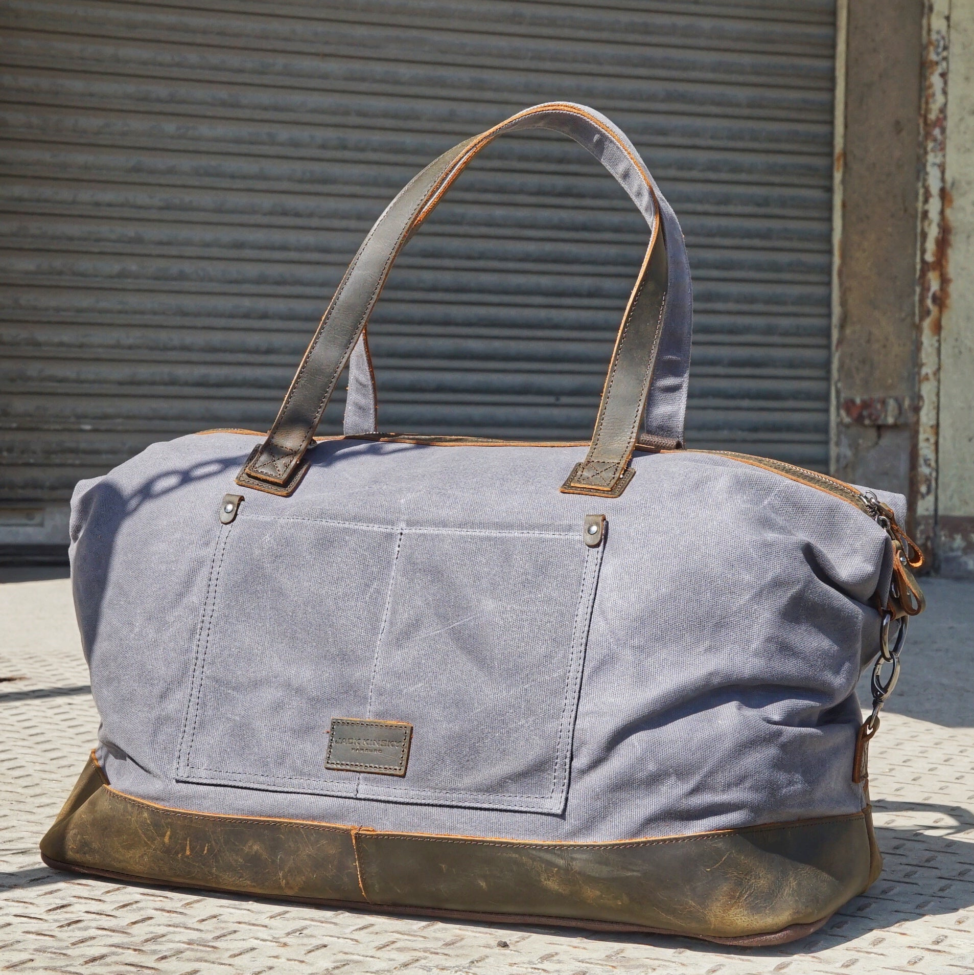 Jack Kinsky Dakar 5 Weekender Sand Canvas Leder