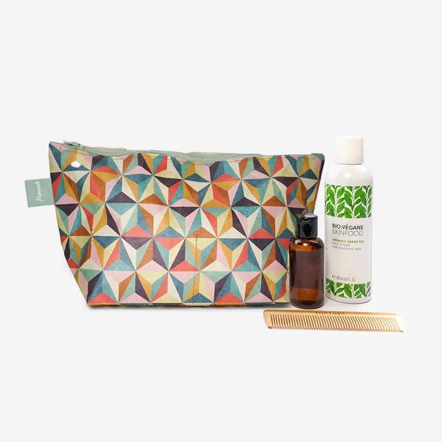 Paprcuts Kulturbeutel Abstract Retro Tyvek Muster waschbar