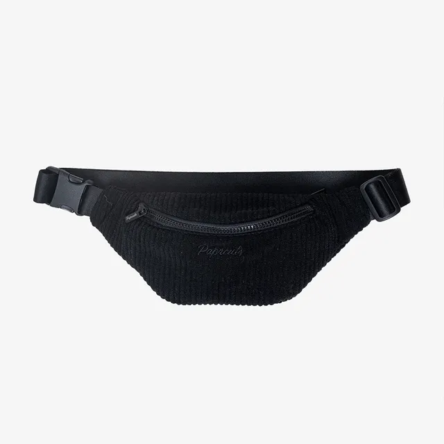 Paprcuts Capri Bauchtasche Just Black Cord Vegan 33 cm