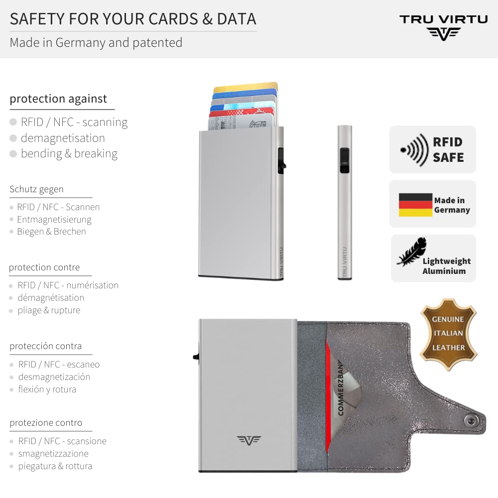 Tru Virtu Click & Slide Wallet Kartenetui Glitter RFID