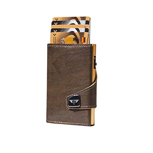 Tru Virtu Wallet Click & Slide Kartenetui Mossgreen Leder RFID