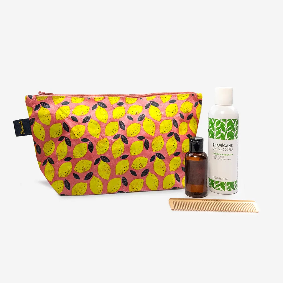 Paprcuts Kulturbeutel Pink Lemon Tyvek Rosa waschbar