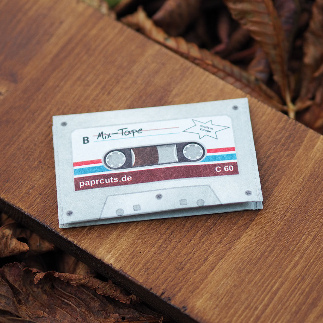 Paprcuts RFID Kartenhalter Mixtape Kartenetui beige retro vegan