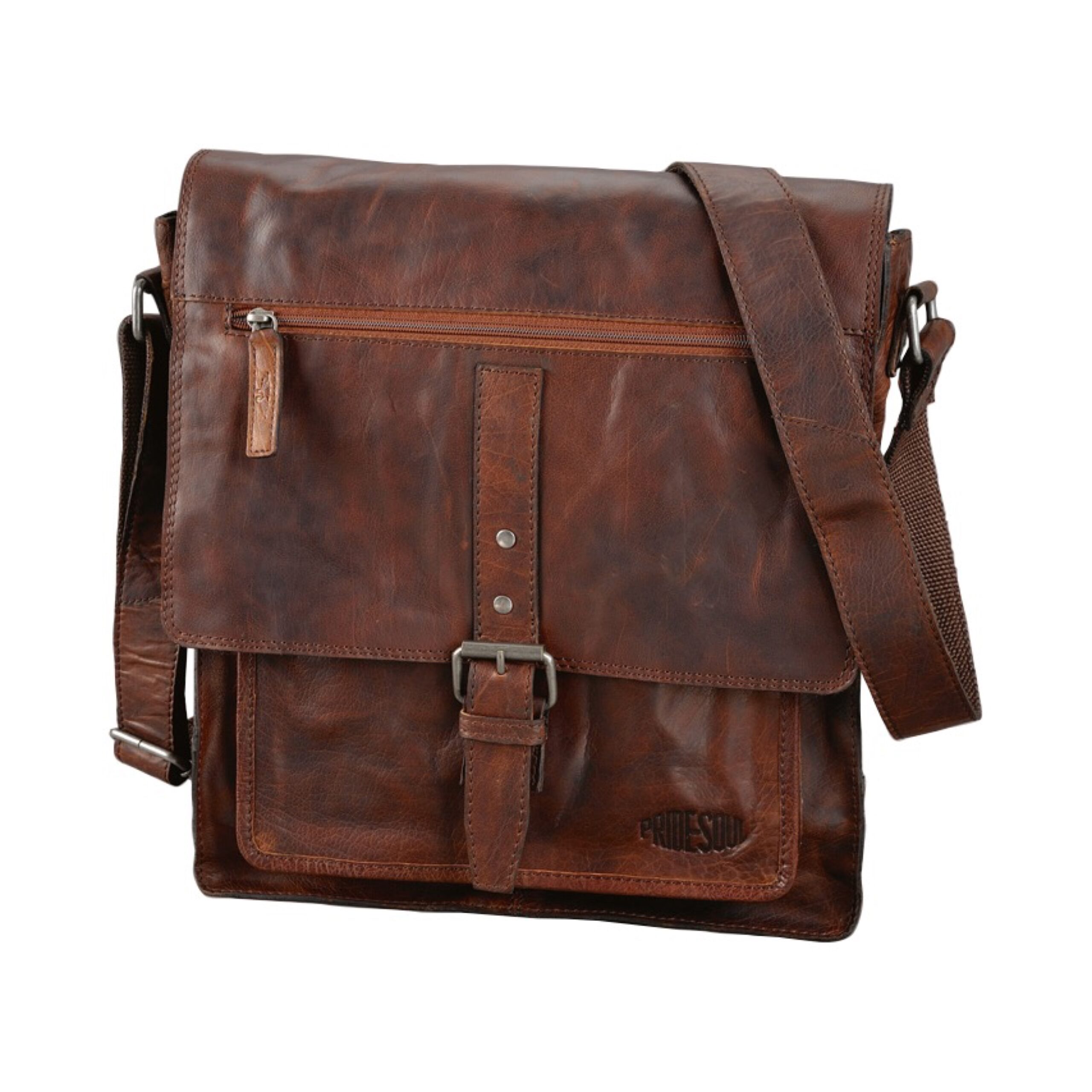 Alumaxx ETHAN Umhängetasche braun Leder 35x32x10 cm