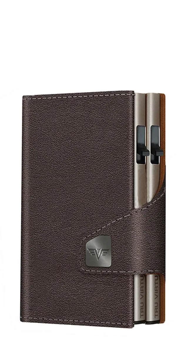 Tru Virtu Double Wallet Nappa Geldbörse Brown RFID