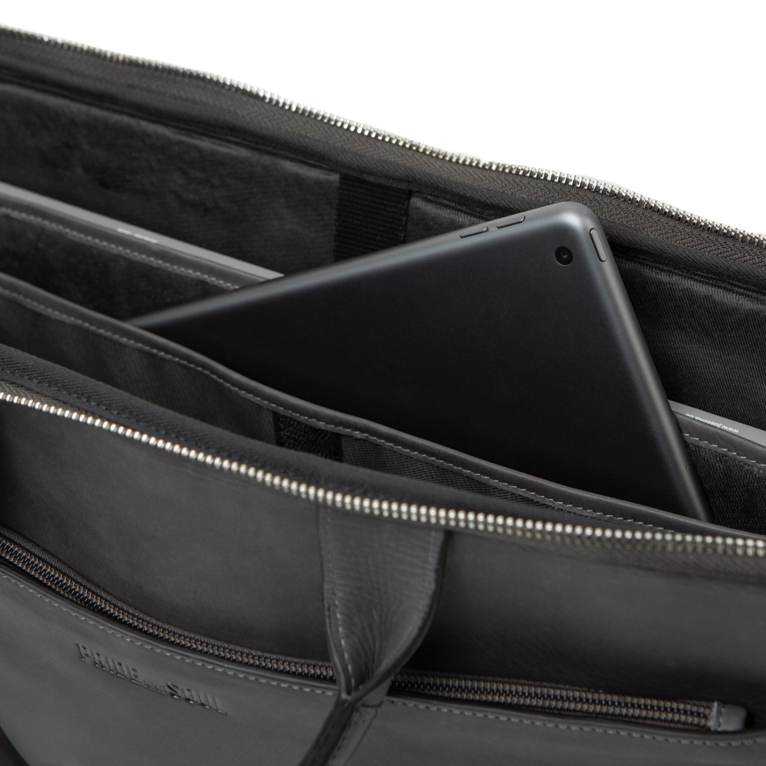 Alumaxx Rate Tablet-Laptoptasche grau Leder 15 Zoll