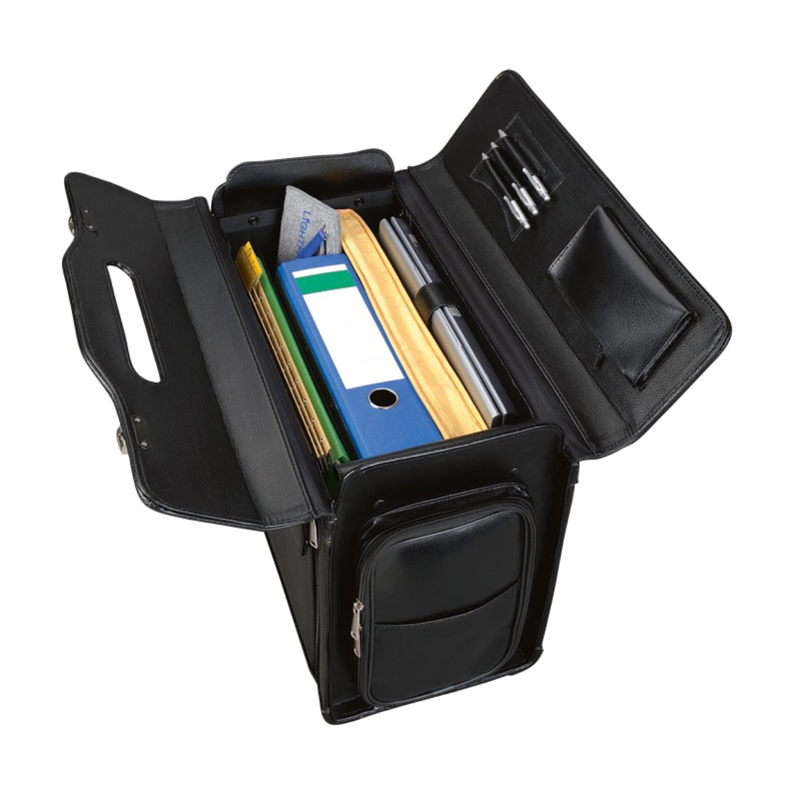 Alumaxx Pilotenkoffer VERONA Aktentasche Leder schwarz 17 Zoll