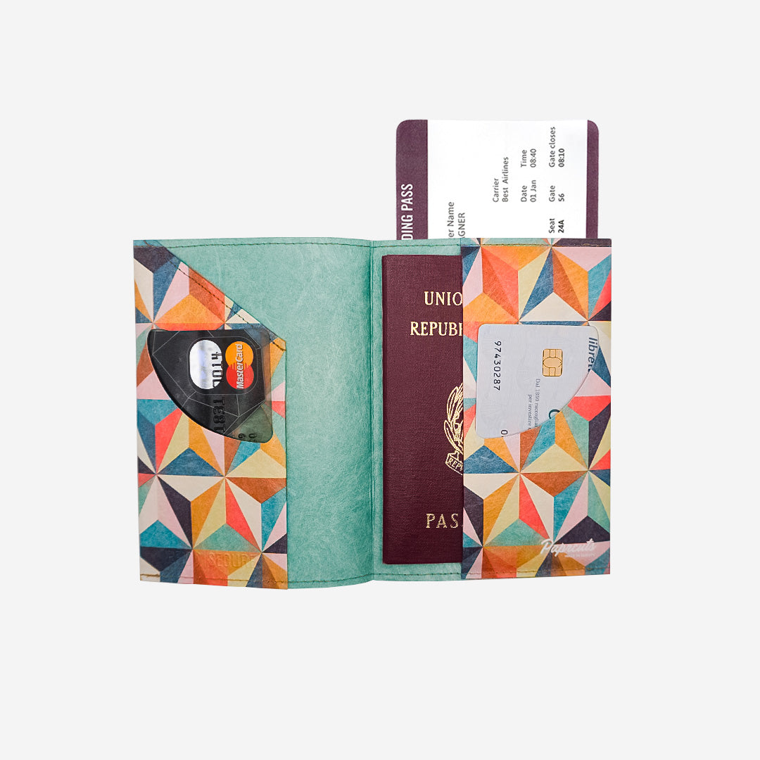 Paprcuts RFID Reisepasscover Reisepasshülle Abstract Retro Tyvek