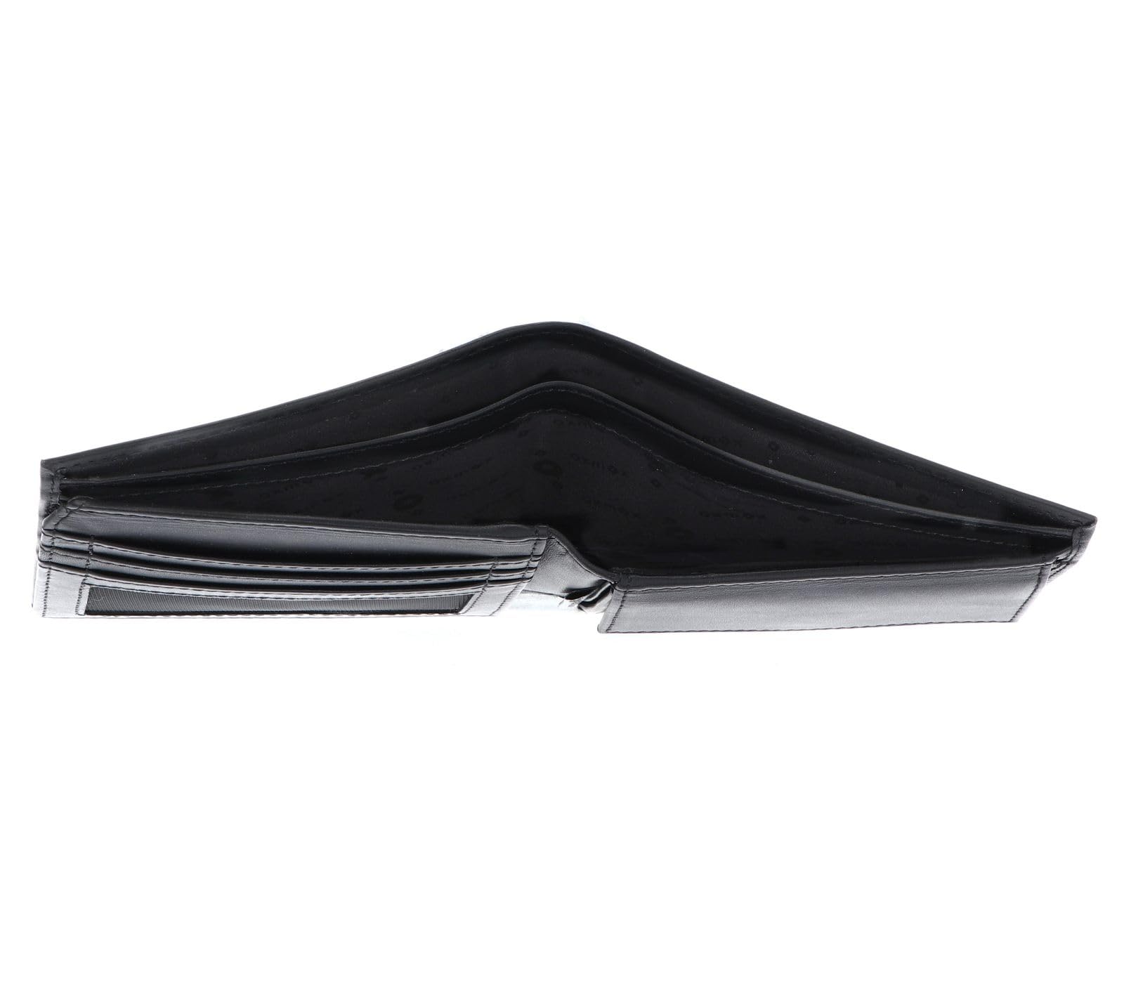 oxmox Leather Querscheinbörse Peace Schwarz RFID Leder