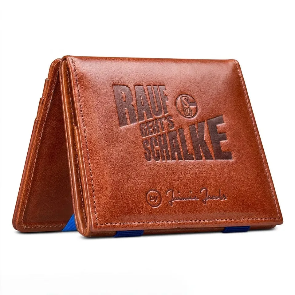 Jaimie Jacobs Flap Boy Geldbörse Schalke Aufstieg Leder RFID
