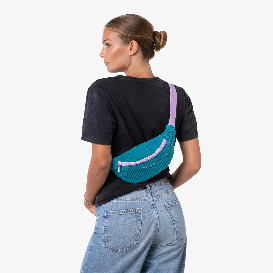 Paprcuts Capri Bauchtasche Violet Petrol Cord Vegan 33 cm