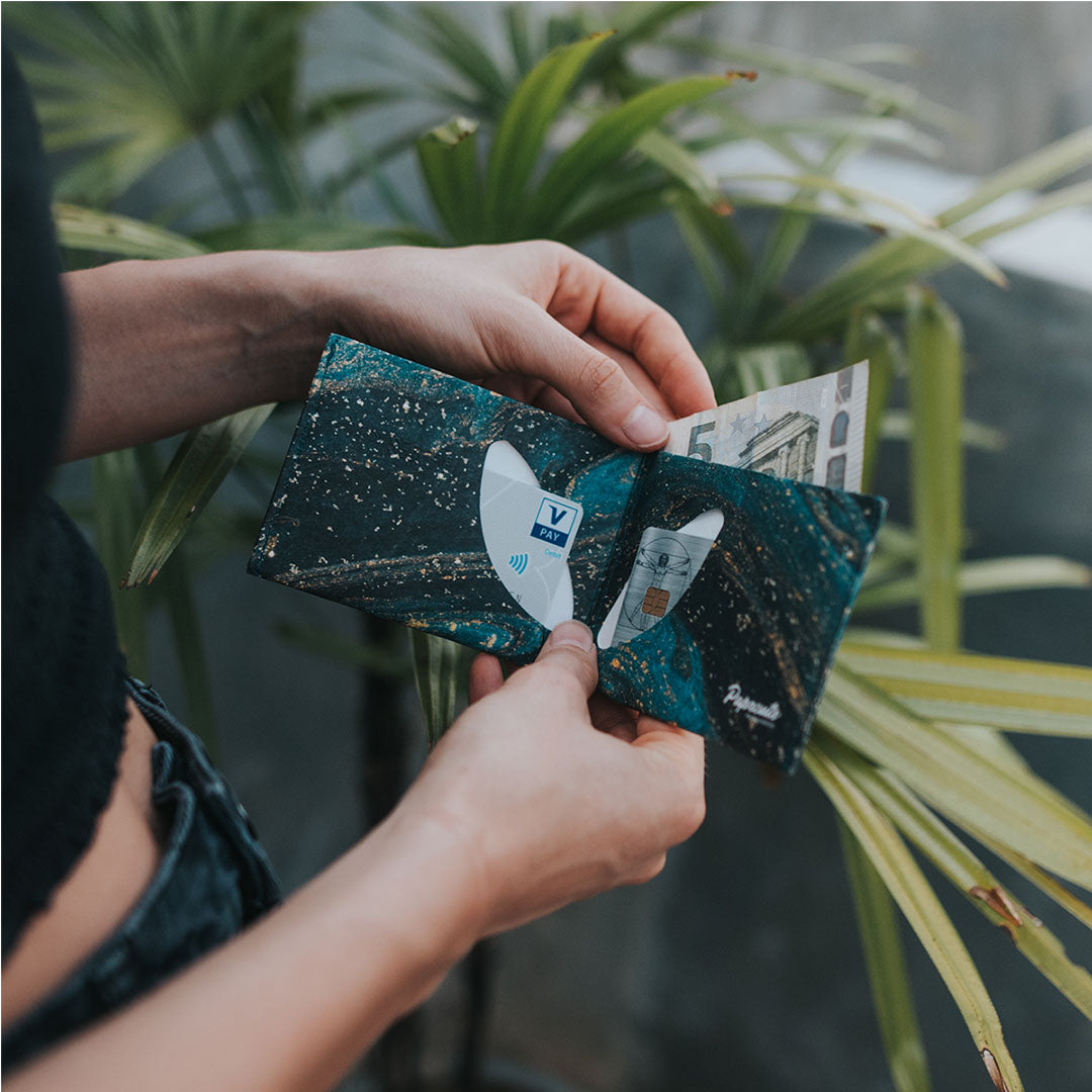 Paprcuts RFID Wallet Saphire Marble Portemonnaie schwarz