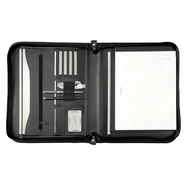 Alumaxx Vernazza Schreibmappe A4 Schwarz Kunstleder