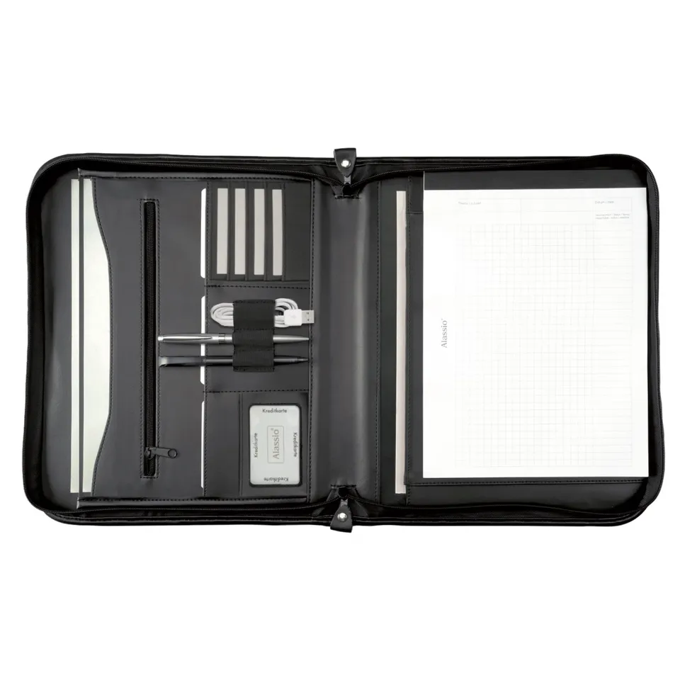 Alumaxx Vernazza Schreibmappe A4 Schwarz Kunstleder