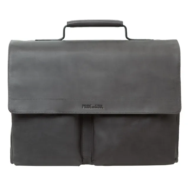 Alumaxx Messengerbags Businesstasche DISTRICT Grau Leder Laptop