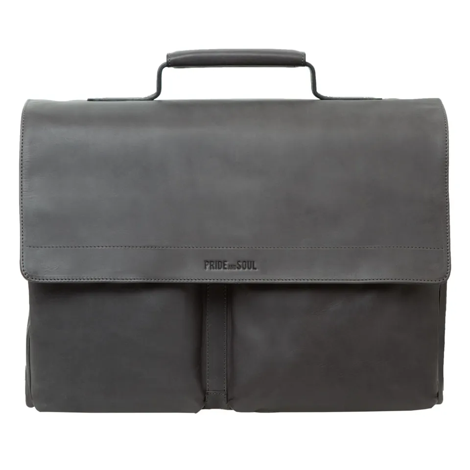 Alumaxx Messengerbags Businesstasche DISTRICT Grau Leder Laptop