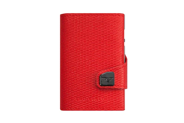 Tru Virtu Double Wallet Kartenetui Rugged Red Silver Leder