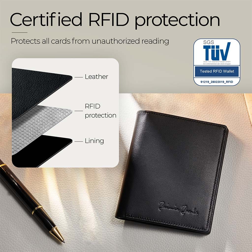 Jaimie Jacobs Slimstar Wallet Black großes Münzfach RFID