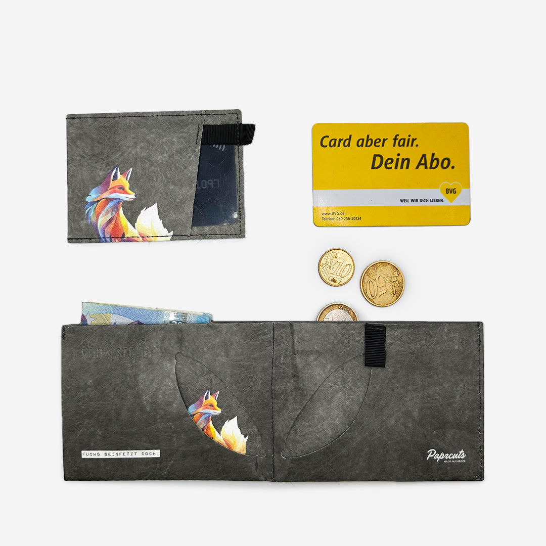 Paprcuts RFID PRO Wallet Funky Fox Portemonnaie schwarz RFID