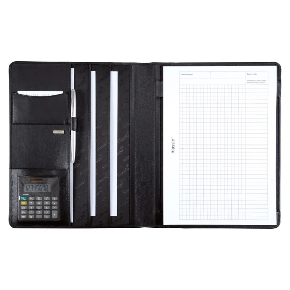 Alumaxx Cremona Schreibmappe A4 schwarz Nappaleder