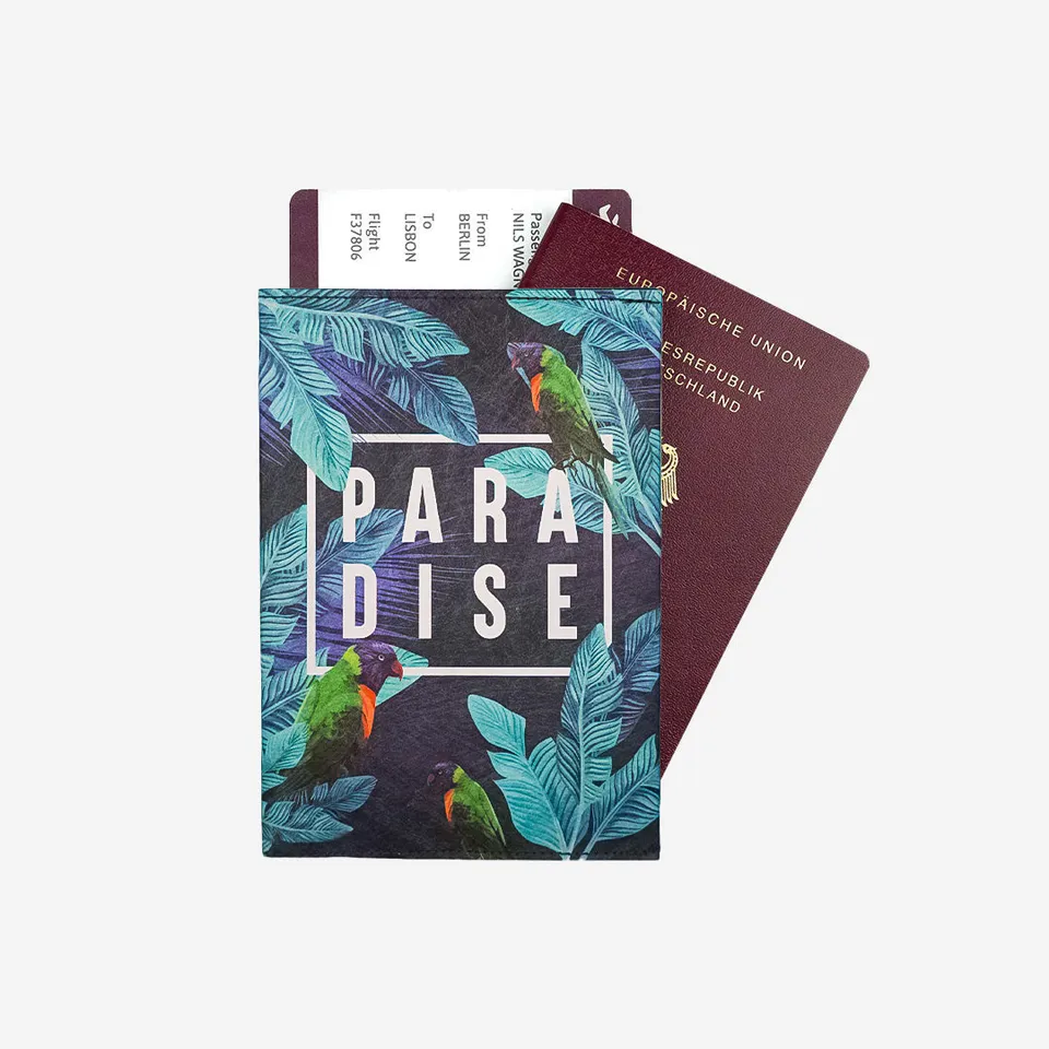 Paprcuts Paradise RFID Reisepasshülle Tyvek vegan