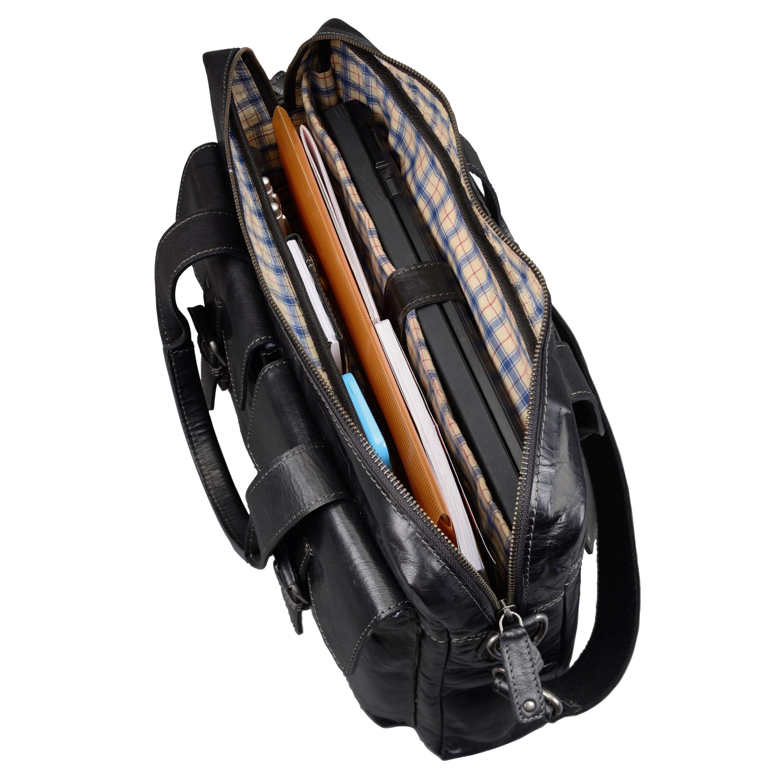 Alumaxx Real Me Laptoptasche 15 Zoll schwarz Leder