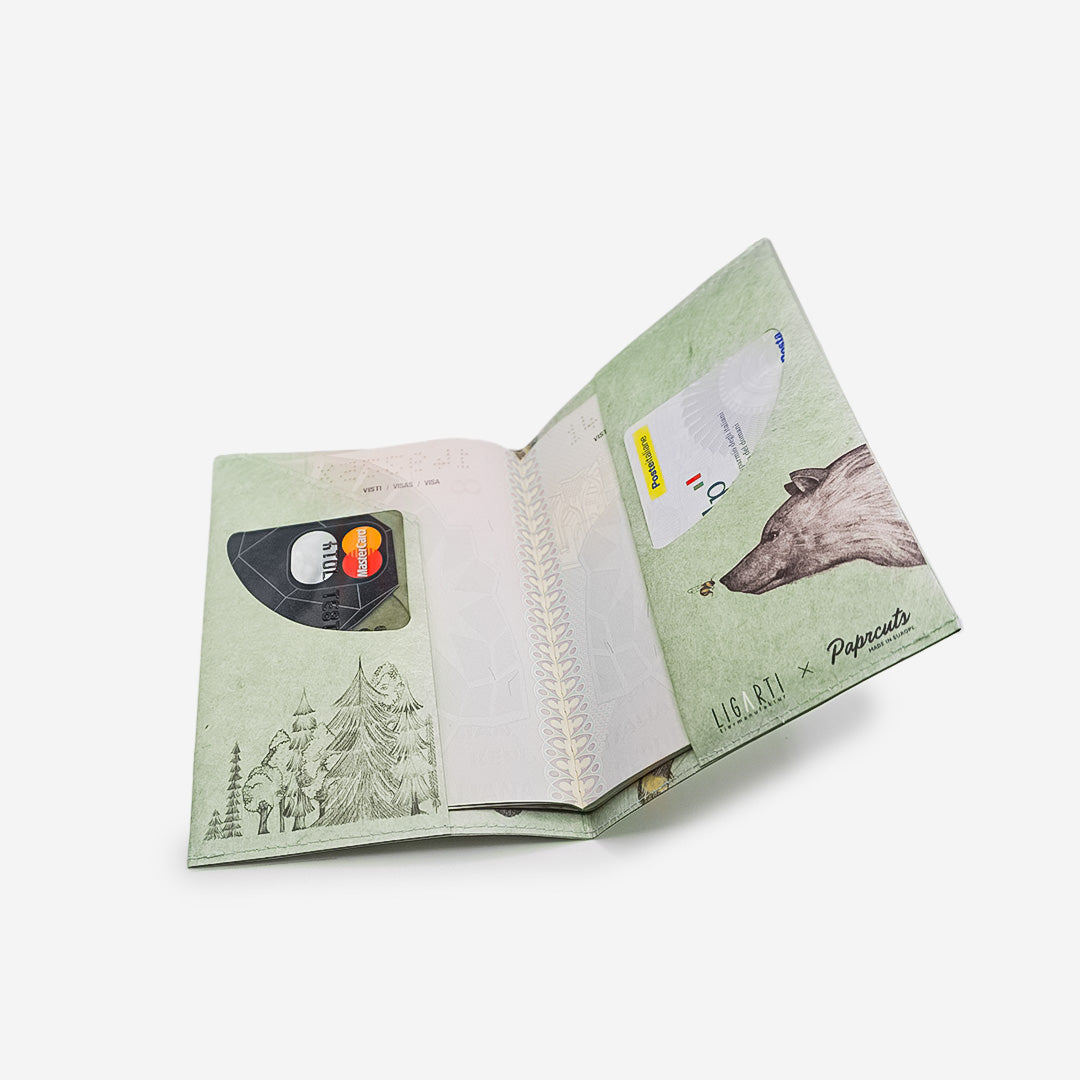 Paprcuts RFID Reisepasscover Die Begegnung Reisepasshülle grün RFID