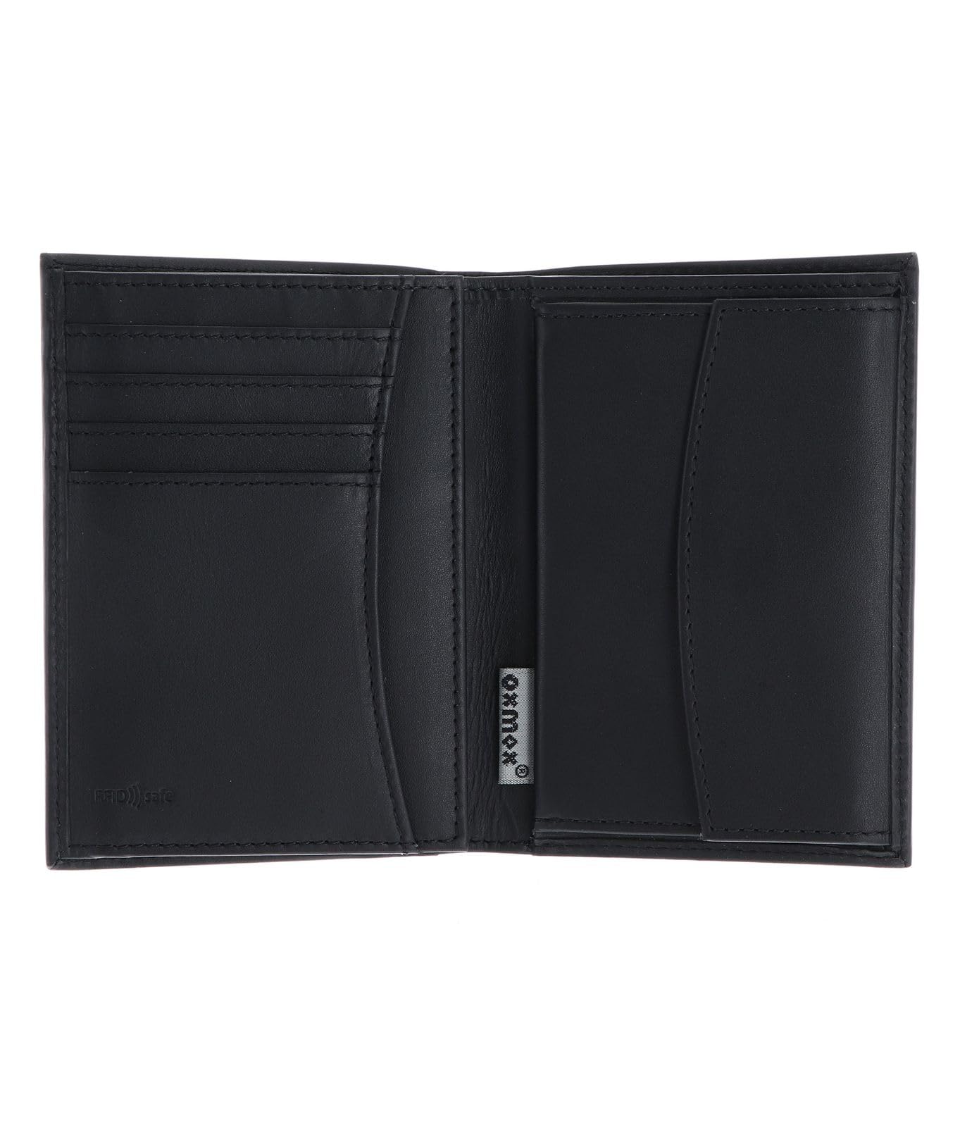 oxmox Leather Kombibörse Lizard Black Rindsleder RFID