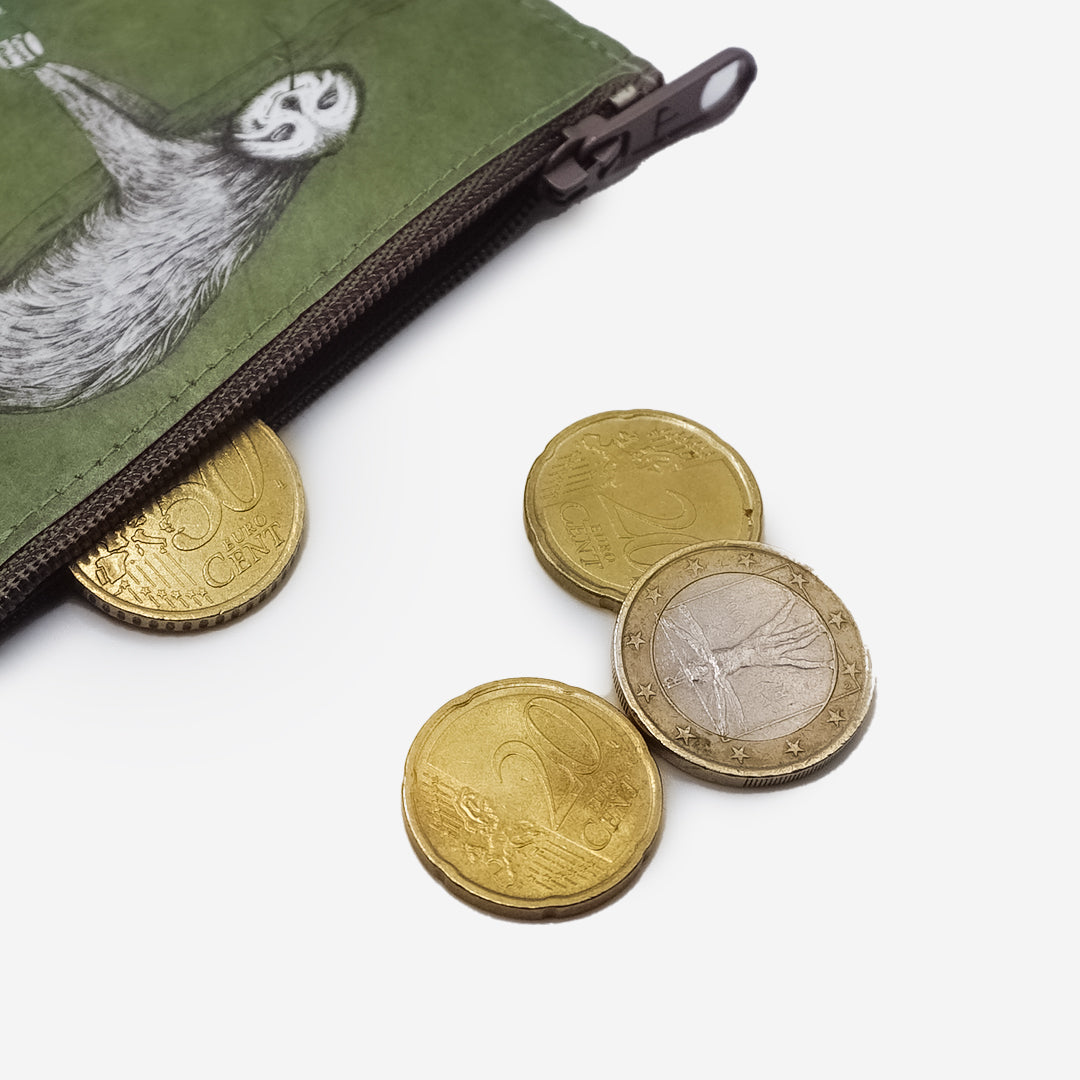 Paprcuts Münzbörse Faultier Ligarti Geldbeutel RFID grün