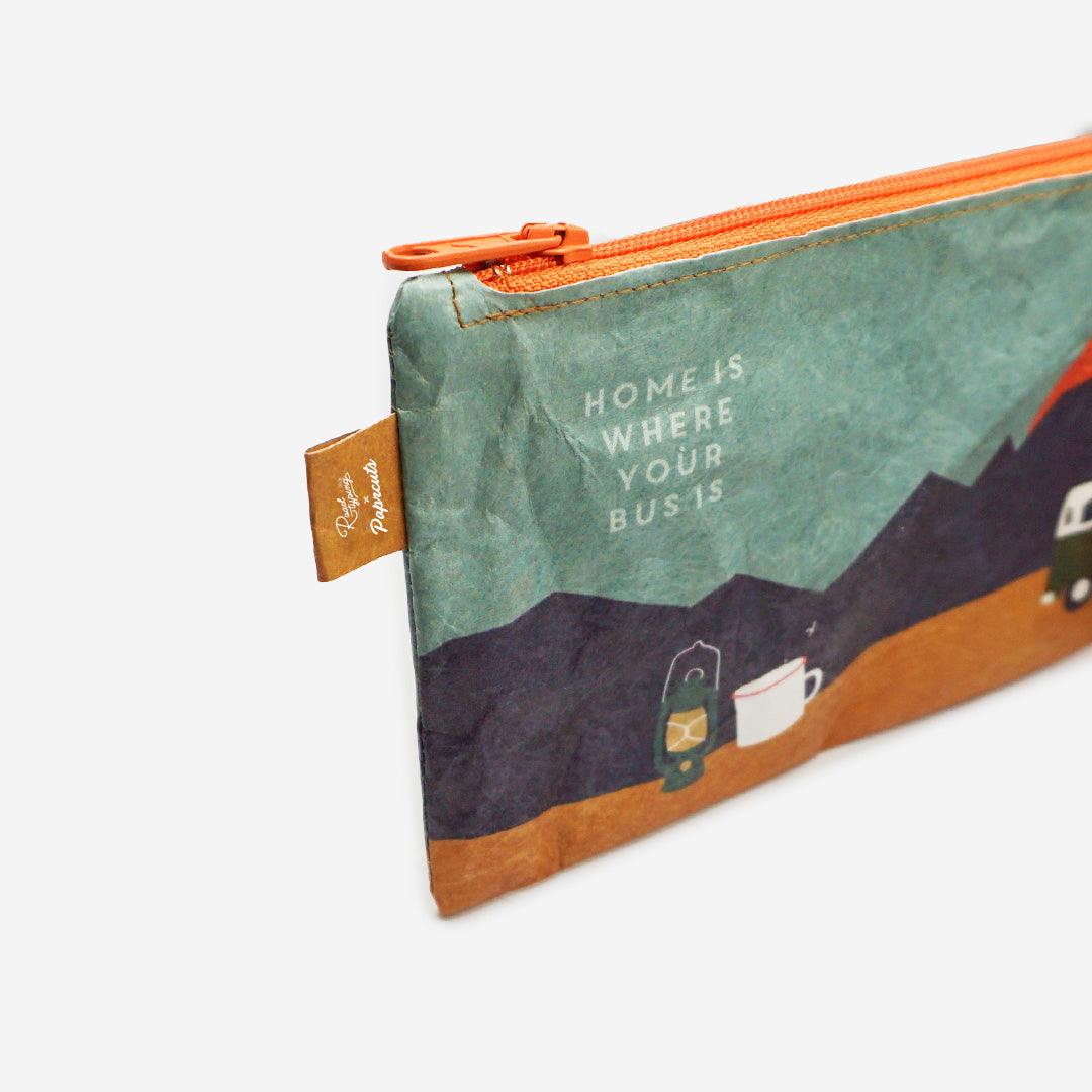 Paprcuts Federtasche Vanlife Federmäppchen orange Tyvek vegan