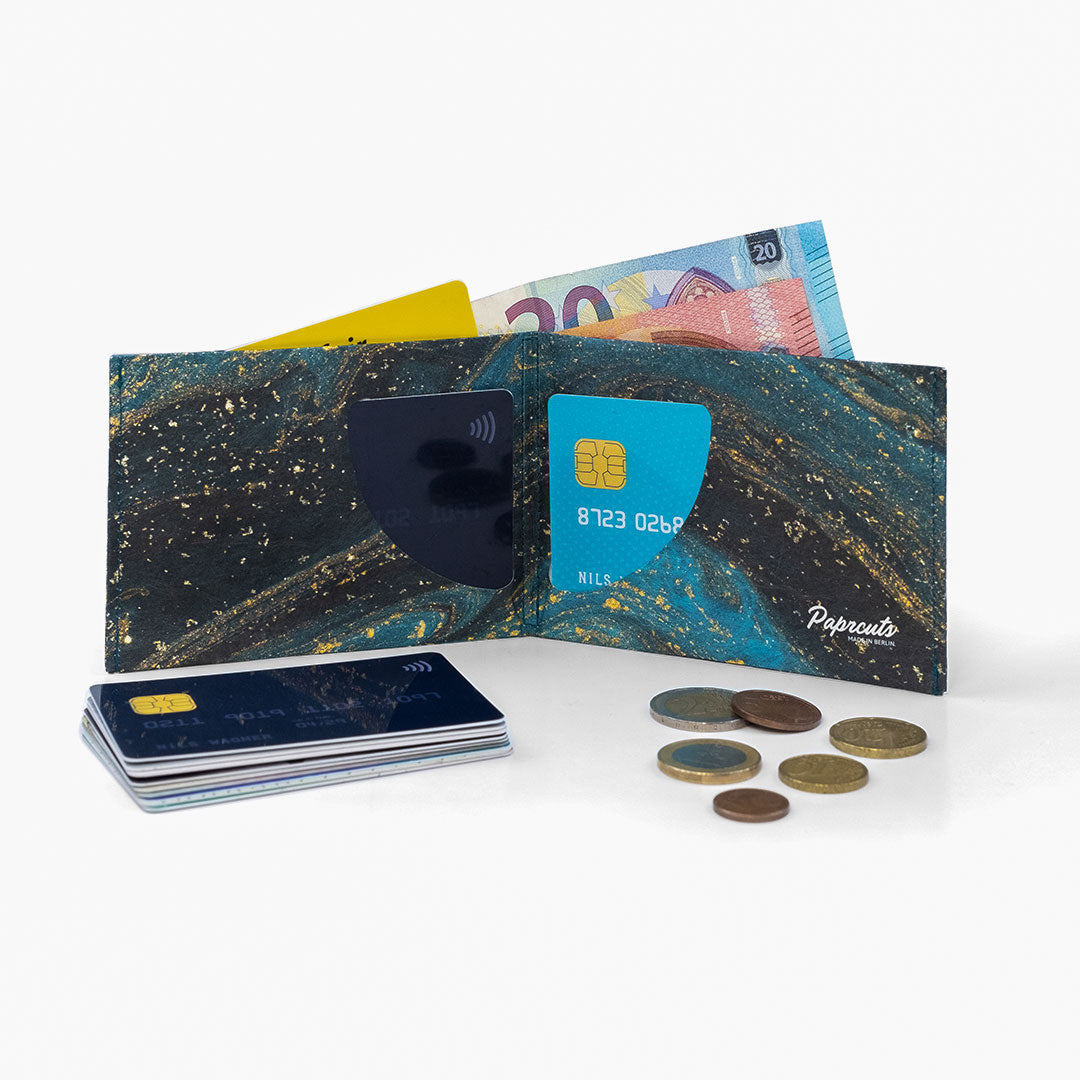 Paprcuts RFID Wallet Saphire Marble Portemonnaie schwarz