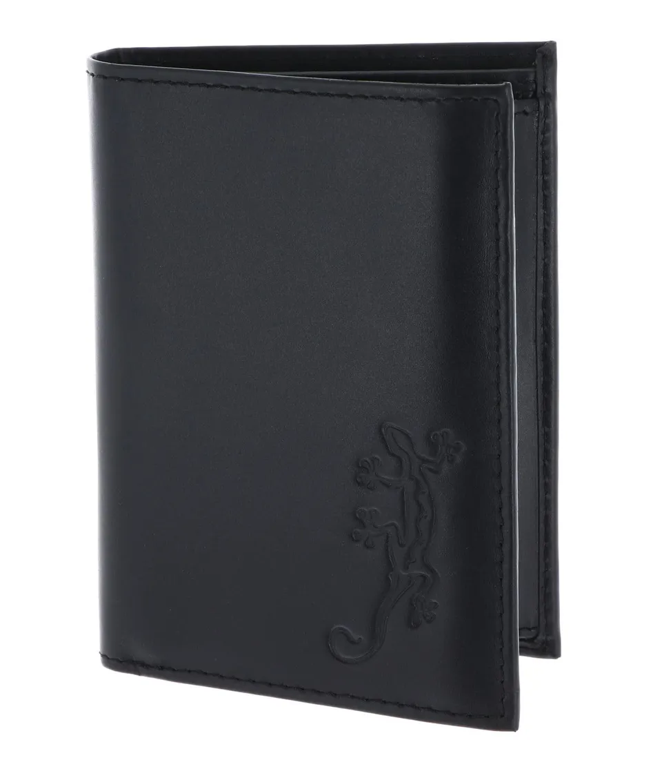 oxmox Leather Kombibörse Lizard Black Rindsleder RFID