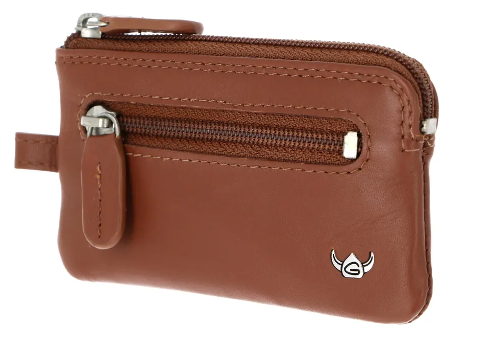 Golden Head Polo Schlüsselmäppchen Cognac Rindsleder Zipper