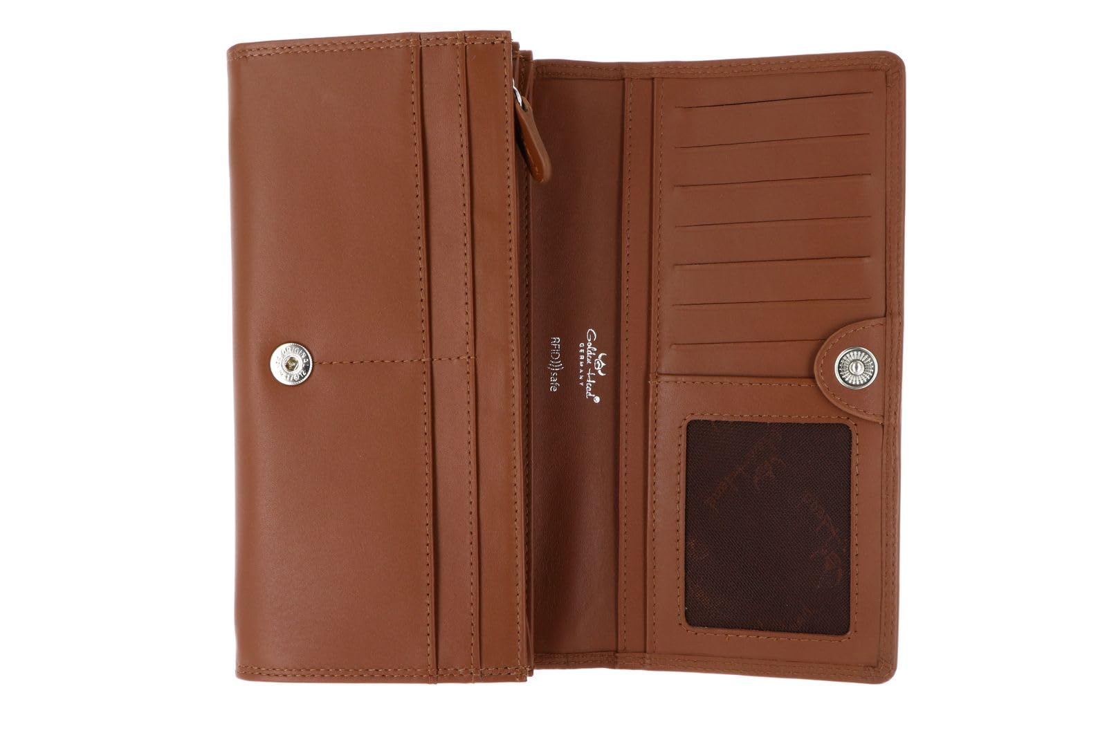 Golden Head Polo 2802 Damenbörse Cognac RFID Querformat