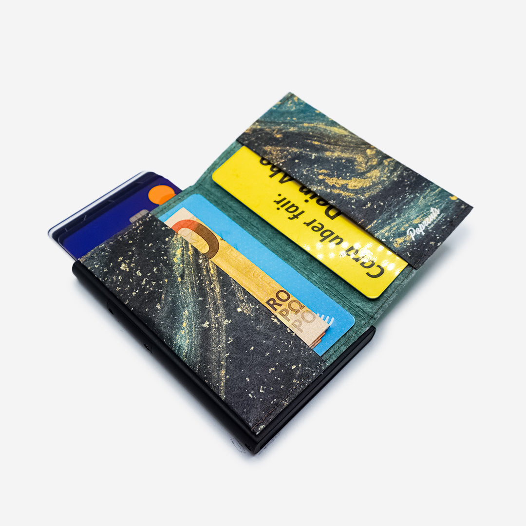 Paprcuts RFID Alu Kartenetui Saphire Marble Portemonnaie RFID-Schutz