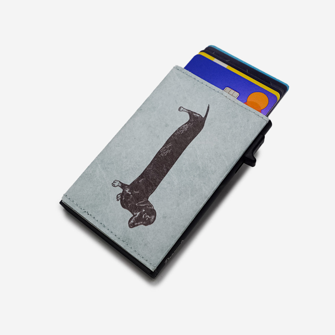 Paprcuts RFID Alu Kartenetui Sausage Dog Kartenetui blau vegan