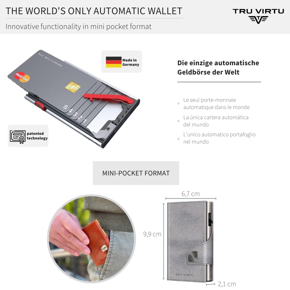 Tru Virtu Click & Slide Wallet Kartenetui Glitter RFID