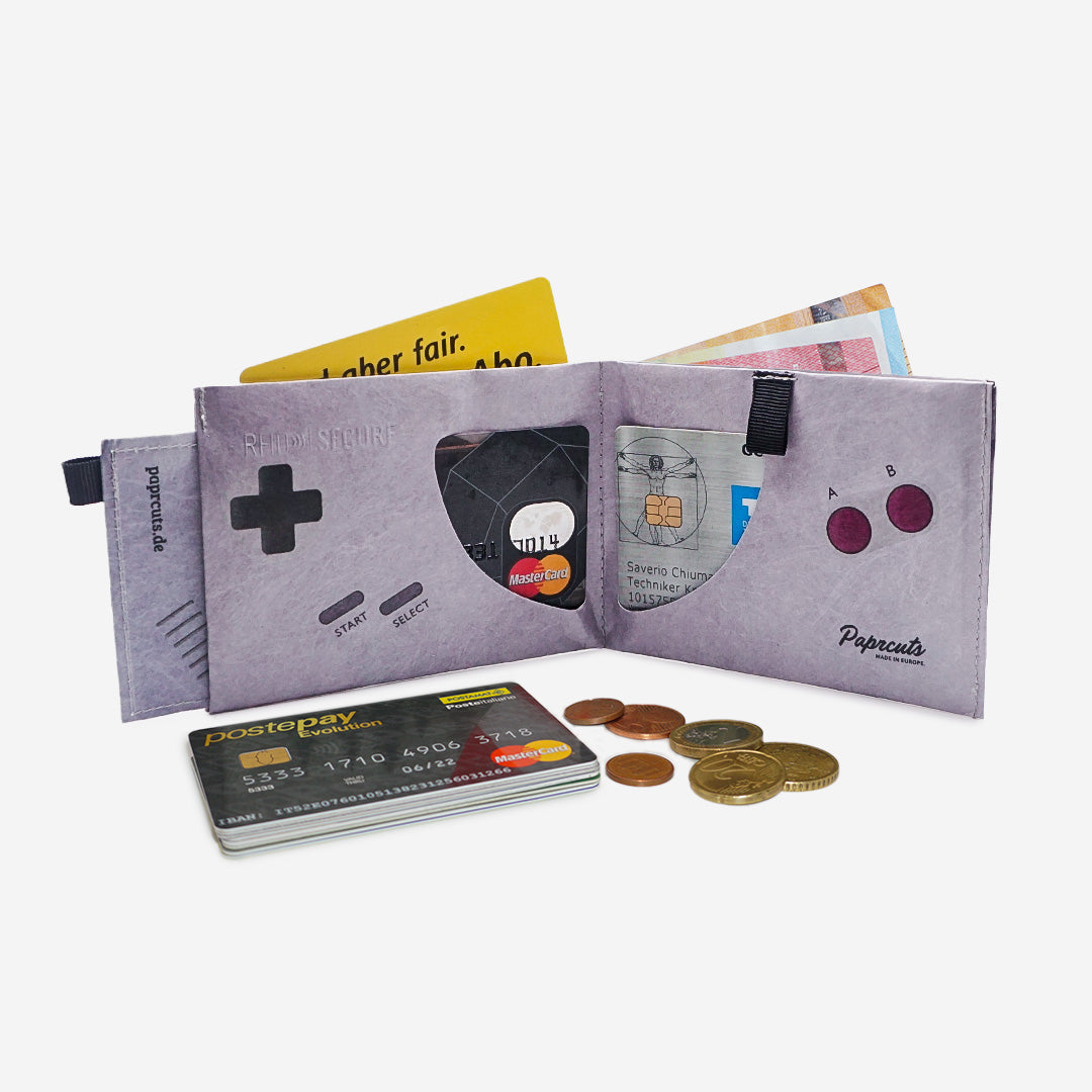 Paprcuts RFID PRO Wallet Game Boy Portemonnaie grau RFID